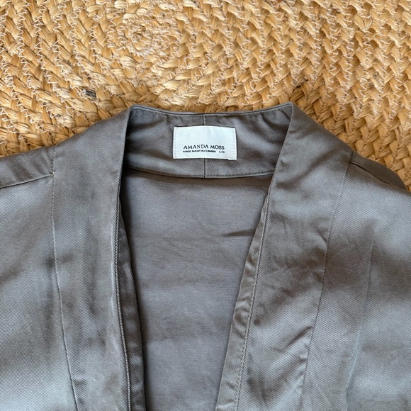 Open-Front Olive Blazer Jacket - Picture 2 of 6
